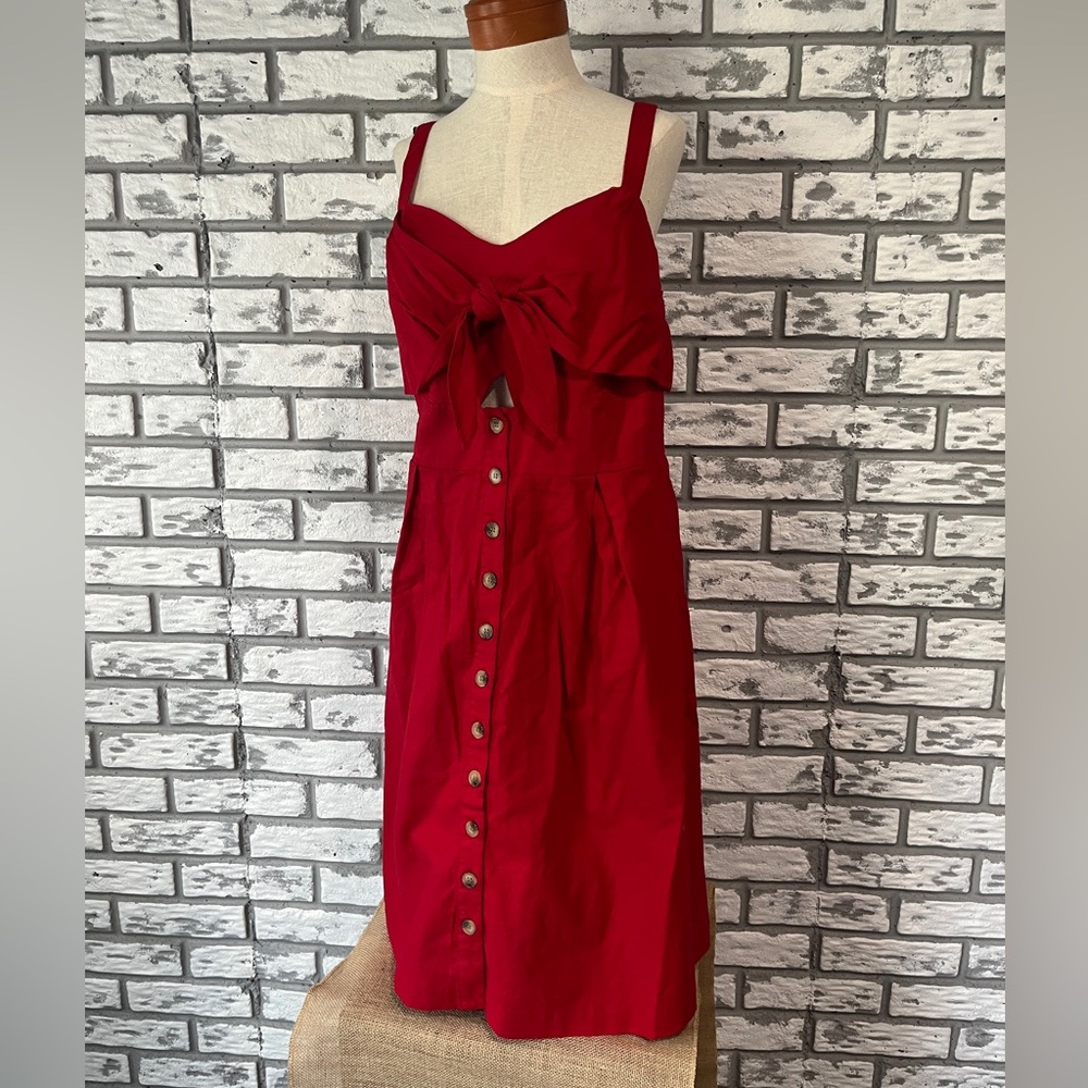 City Chic Sweetly Tied Dress in Lust Red, NWT size S/16